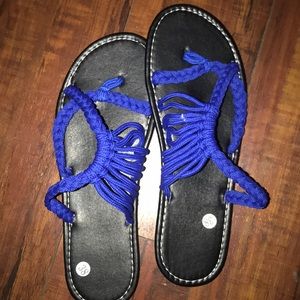 Black & blue sandals